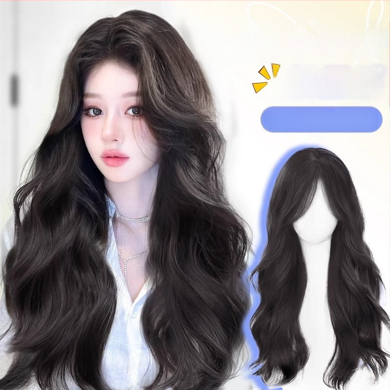 Parochňa: dlhé zvlnené vlasy, prirodzený vzhľad, teplovzdorné vlákno, šikmé ofiny, úplné prekrytie hlavy