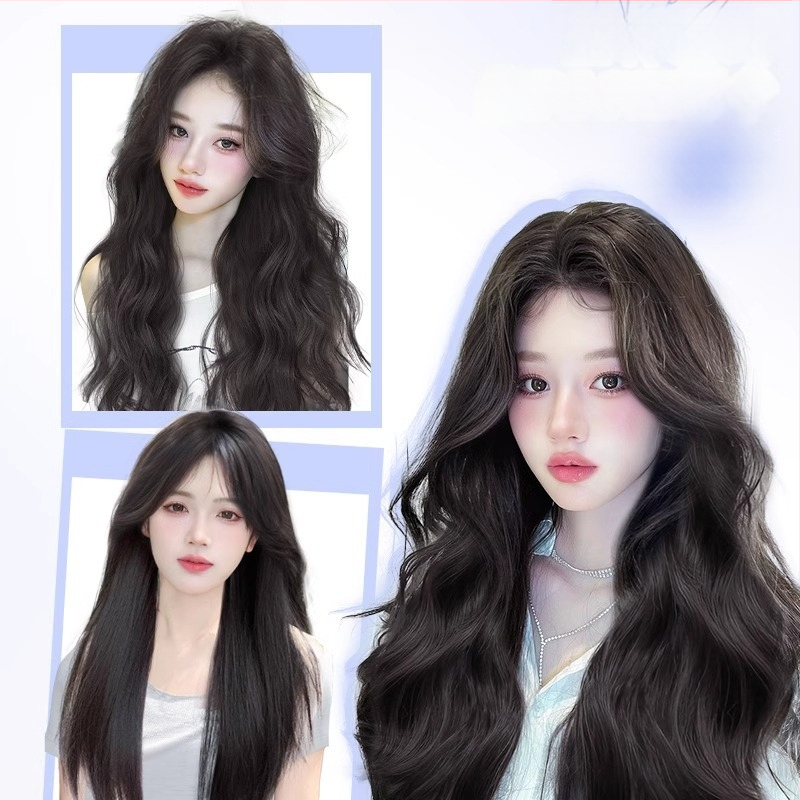 Parochňa: dlhé zvlnené vlasy, prirodzený vzhľad, teplovzdorné vlákno, šikmé ofiny, úplné prekrytie hlavy