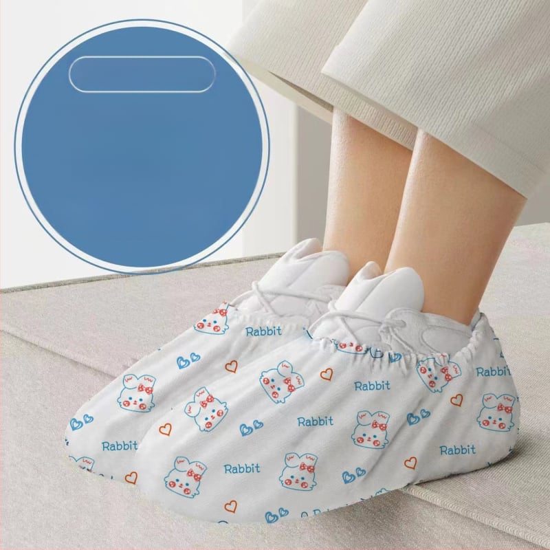 Jednorázové návleky na obuv z netkaného textilu pre dospelých – zosilnené, odolné voči prachu, s motívom zajačika