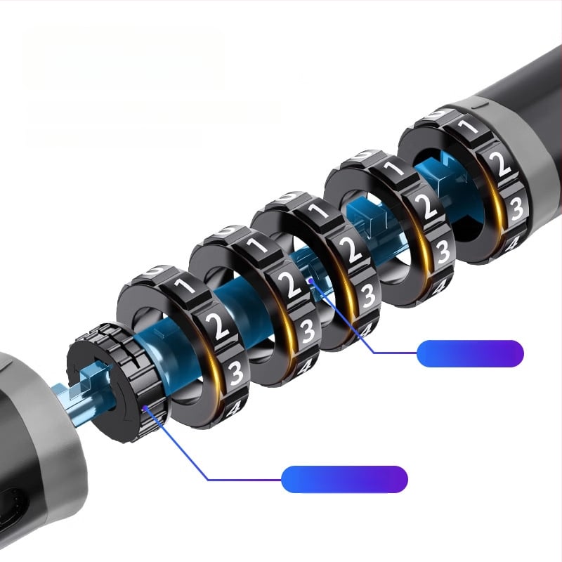 Zhiwei zámok s reťazovým zámkom na bicykel, elektrické vozidlo a motocykel — zliatinová oceľ, 500 g, Model Password Chain Lock