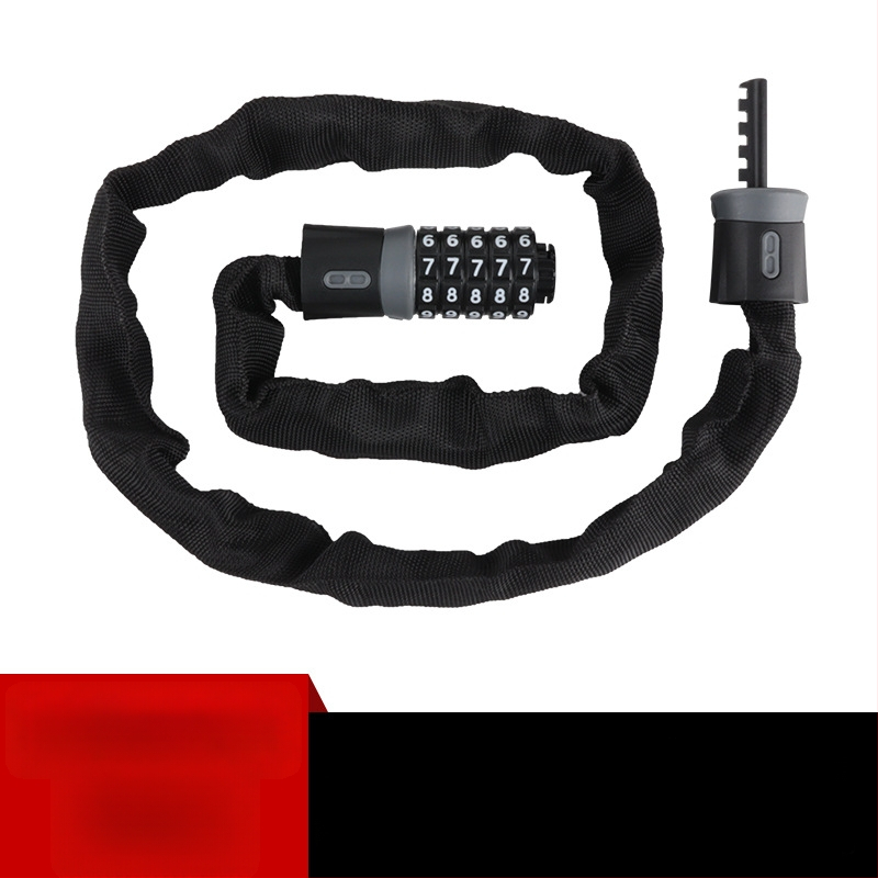 Zhiwei zámok s reťazovým zámkom na bicykel, elektrické vozidlo a motocykel — zliatinová oceľ, 500 g, Model Password Chain Lock