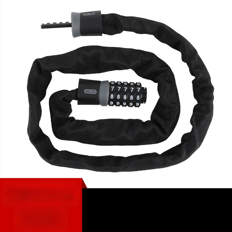 Zhiwei zámok s reťazovým zámkom na bicykel, elektrické vozidlo a motocykel — zliatinová oceľ, 500 g, Model Password Chain Lock