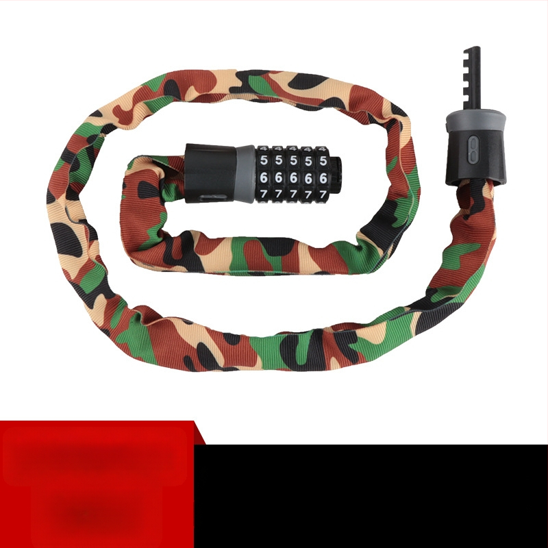 Zhiwei zámok s reťazovým zámkom na bicykel, elektrické vozidlo a motocykel — zliatinová oceľ, 500 g, Model Password Chain Lock