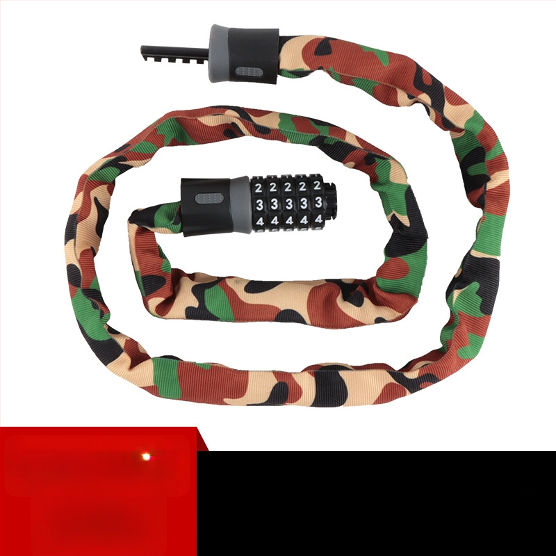 Zhiwei zámok s reťazovým zámkom na bicykel, elektrické vozidlo a motocykel — zliatinová oceľ, 500 g, Model Password Chain Lock