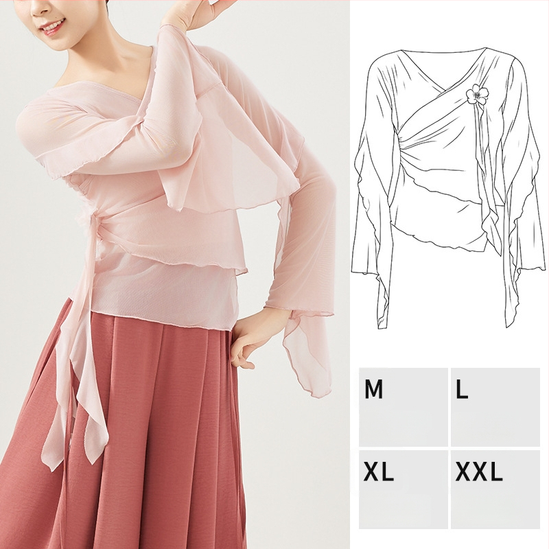 Dámsky moderný tanečný top — elastická sieťovina, jednofarebný, 92% nylon/poliamid, vhodný na scénu, latino a etnický tanec