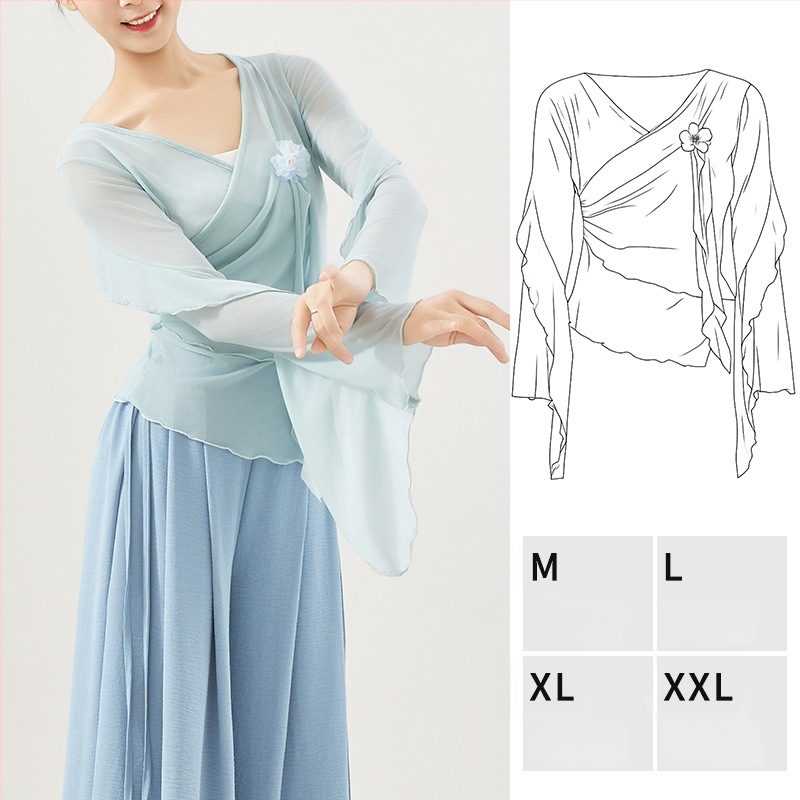 Dámsky moderný tanečný top — elastická sieťovina, jednofarebný, 92% nylon/poliamid, vhodný na scénu, latino a etnický tanec