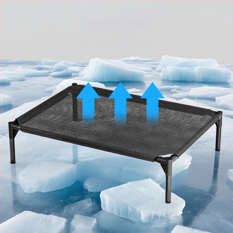 Кучешко повдигнато легло – за всички сезони, мрежеста материя против влага, рамка от метални тръби