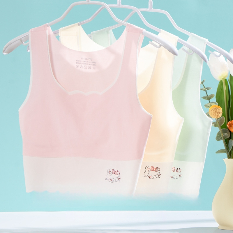 Detské spodné prádlo v štýle vesty z modalnej tkaniny, etapa 1 (9–13 rokov), ultratenký tvarovaný košíček