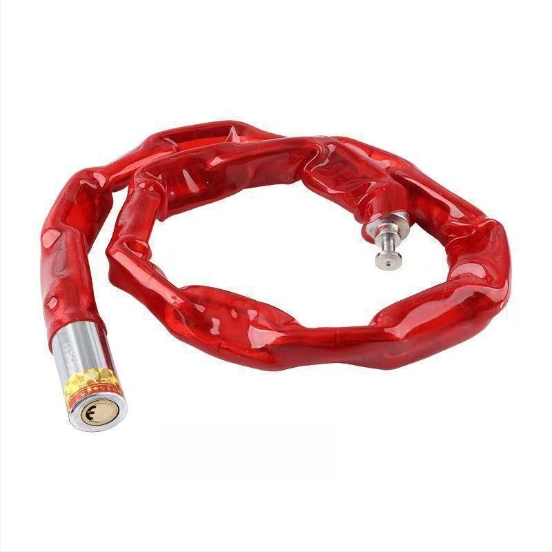 Zámok na reťaz s meďovým jadrom pre bicykle, elektrické bicykle a motocykle; model 1, kód tovaru whm0723, balené v OPP vrecku.