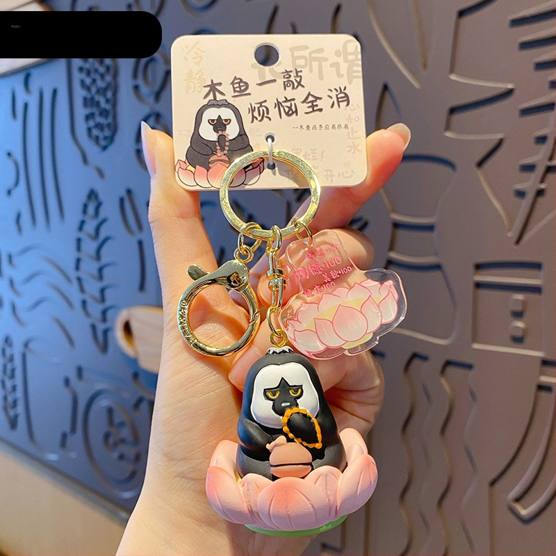 Capybara prívesok na kľúče – živica, kreslený štýl Buddha-Lotus séria, samostatné balenie