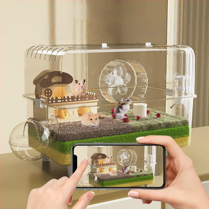 Klietka pre hamstera — Obrovská vila, Luxus, ľahká na čistenie; Materiál: Plast; Pre hamstera; Pôvod: Iné; Nie je importovaná
