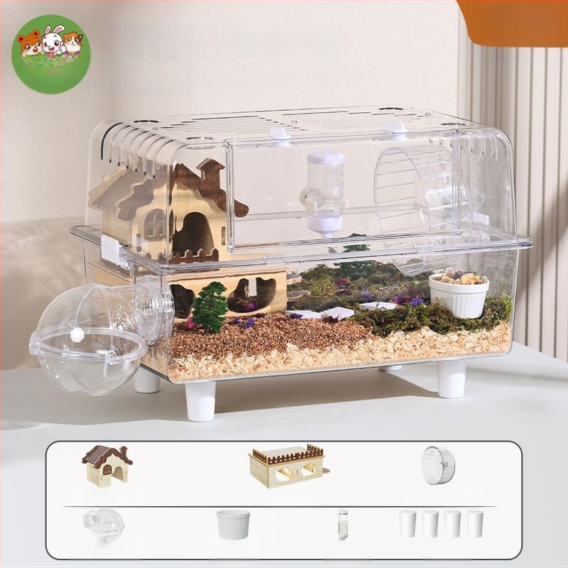 Klietka pre hamstera — Obrovská vila, Luxus, ľahká na čistenie; Materiál: Plast; Pre hamstera; Pôvod: Iné; Nie je importovaná