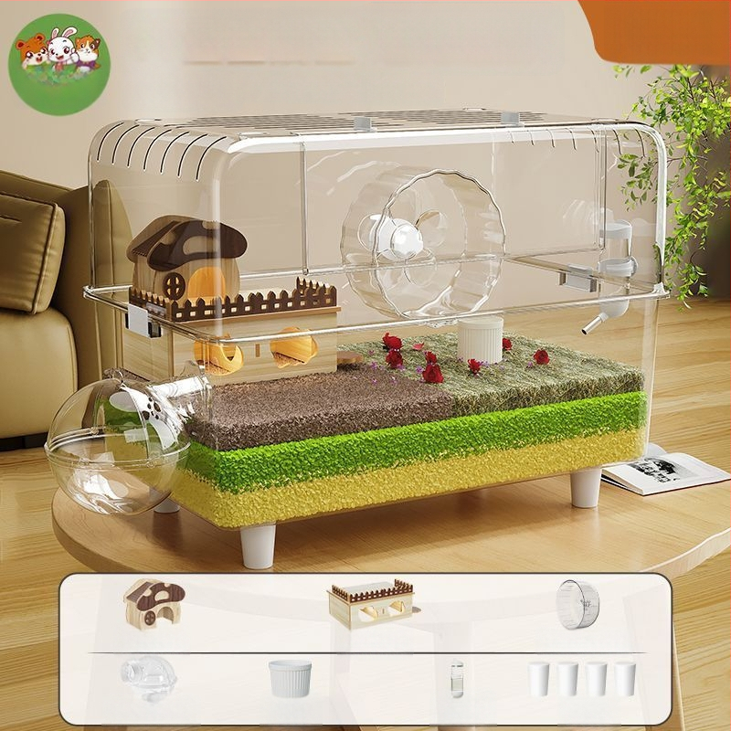 Klietka pre hamstera — Obrovská vila, Luxus, ľahká na čistenie; Materiál: Plast; Pre hamstera; Pôvod: Iné; Nie je importovaná