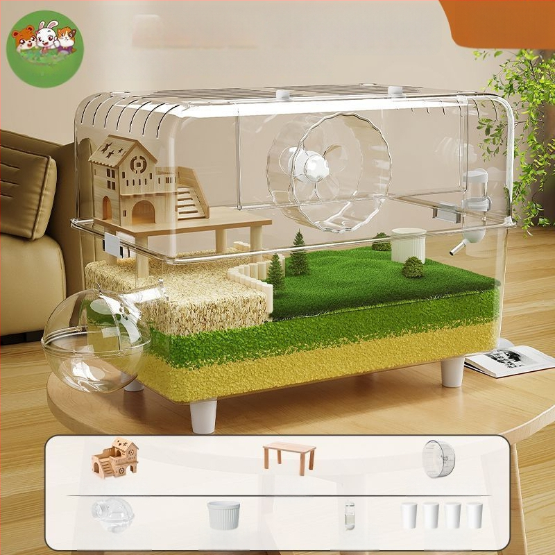 Klietka pre hamstera — Obrovská vila, Luxus, ľahká na čistenie; Materiál: Plast; Pre hamstera; Pôvod: Iné; Nie je importovaná