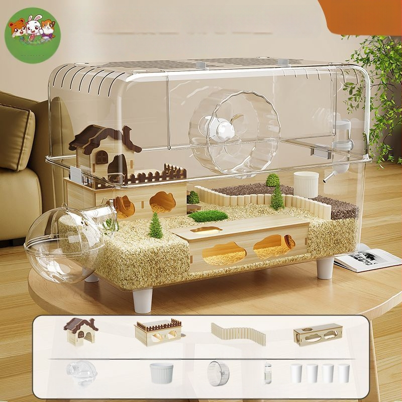 Klietka pre hamstera — Obrovská vila, Luxus, ľahká na čistenie; Materiál: Plast; Pre hamstera; Pôvod: Iné; Nie je importovaná