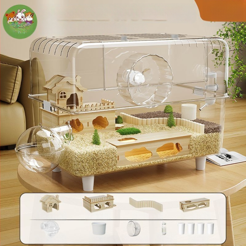 Klietka pre hamstera — Obrovská vila, Luxus, ľahká na čistenie; Materiál: Plast; Pre hamstera; Pôvod: Iné; Nie je importovaná