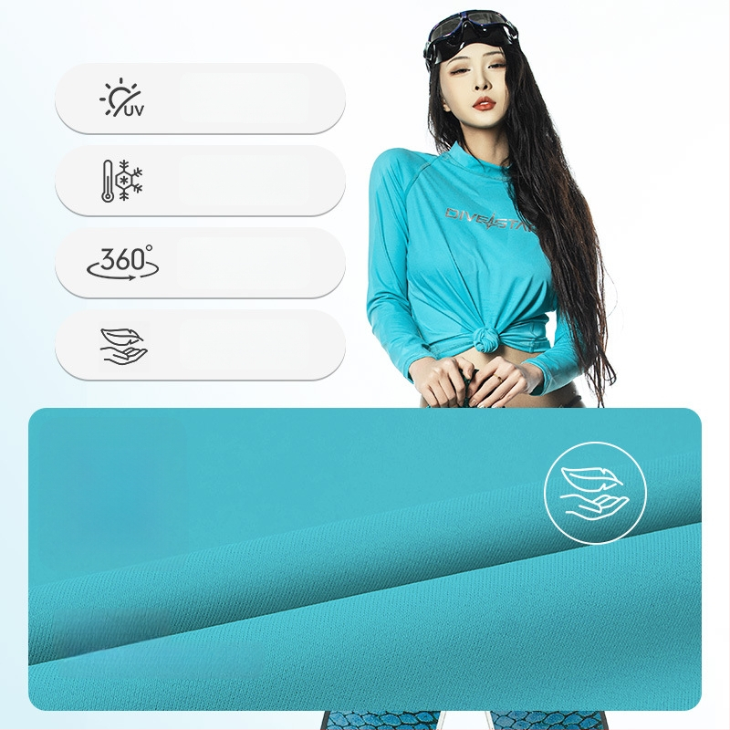 DIVESTAR unisex potápačský oblek s dlhými rukávmi, UV ochrana, Lycra, rýchloschnúci, na plávanie a vodné športy