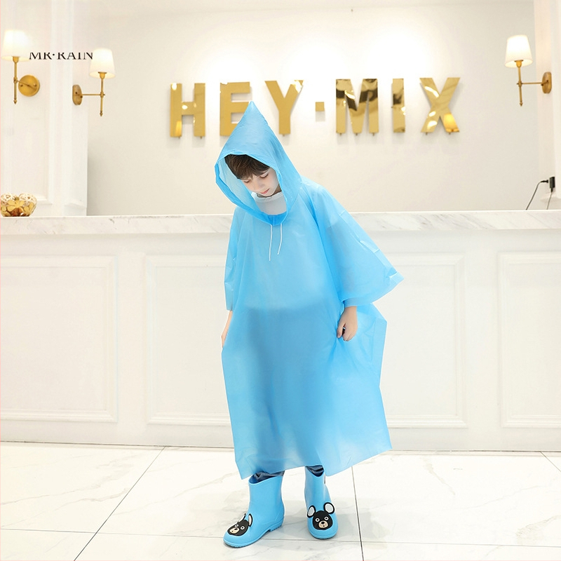 Jednorazové detské PEVA pončo do dažda, 0,03 mm tenký, prenosný