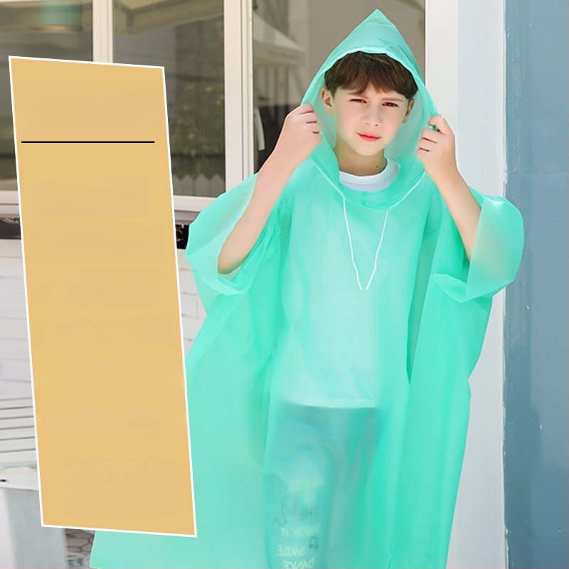 Jednorazové detské PEVA pončo do dažda, 0,03 mm tenký, prenosný