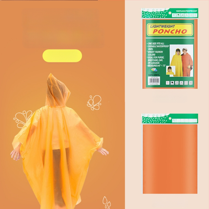 Jednorazové detské PEVA pončo do dažda, 0,03 mm tenký, prenosný