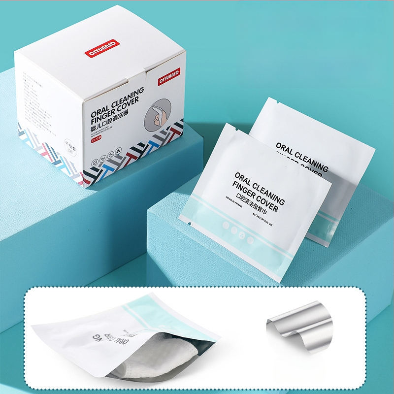 Jednorázový detský ústny čistič na prst s gáznou podložkou, na čistenie jazyka, pre deti 0–1 rokov, krabica 240 kusov