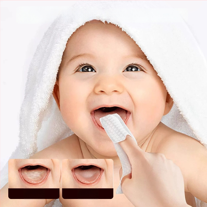 Jednorázový detský ústny čistič na prst s gáznou podložkou, na čistenie jazyka, pre deti 0–1 rokov, krabica 240 kusov