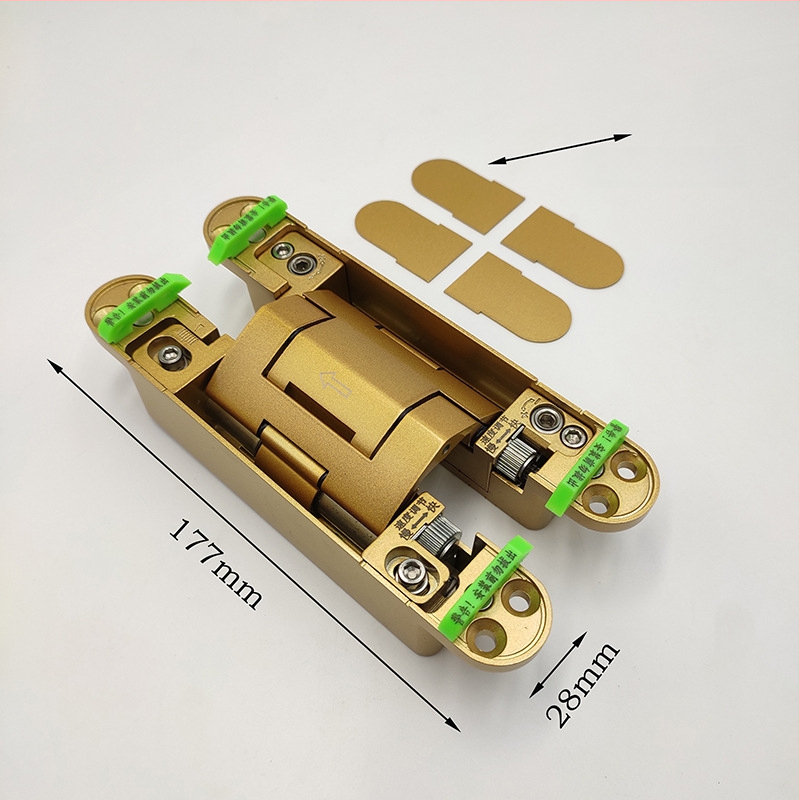 Samozatvárajúca skrytá pánt pre drevené dvere, zliatina zinku, nosnosť 80 kg, otvorenie ľavé alebo pravé, model DFL-L099V.
