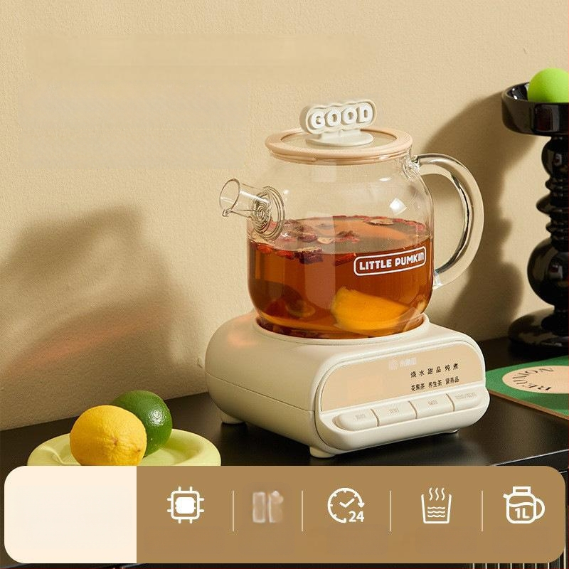 Zdravotný hrniec so skleneným telom z borosilikátového skla, objem 1 L, 220V 500W, digitálny termostat, ovládanie tlačidlom, model F1