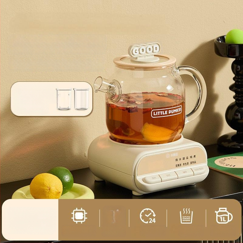 Zdravotný hrniec so skleneným telom z borosilikátového skla, objem 1 L, 220V 500W, digitálny termostat, ovládanie tlačidlom, model F1