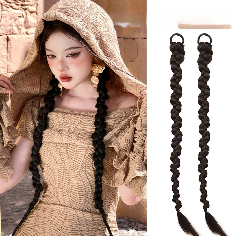 Parochňa s copom a vrkočmi, v štýle klasickej čínskej cheongsam, ručne tkaná, vysokoteplotné vlákno, model 0623