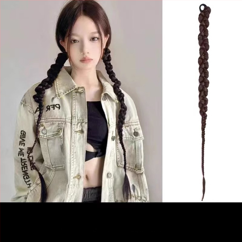 Parochňa s copom a vrkočmi, v štýle klasickej čínskej cheongsam, ručne tkaná, vysokoteplotné vlákno, model 0623