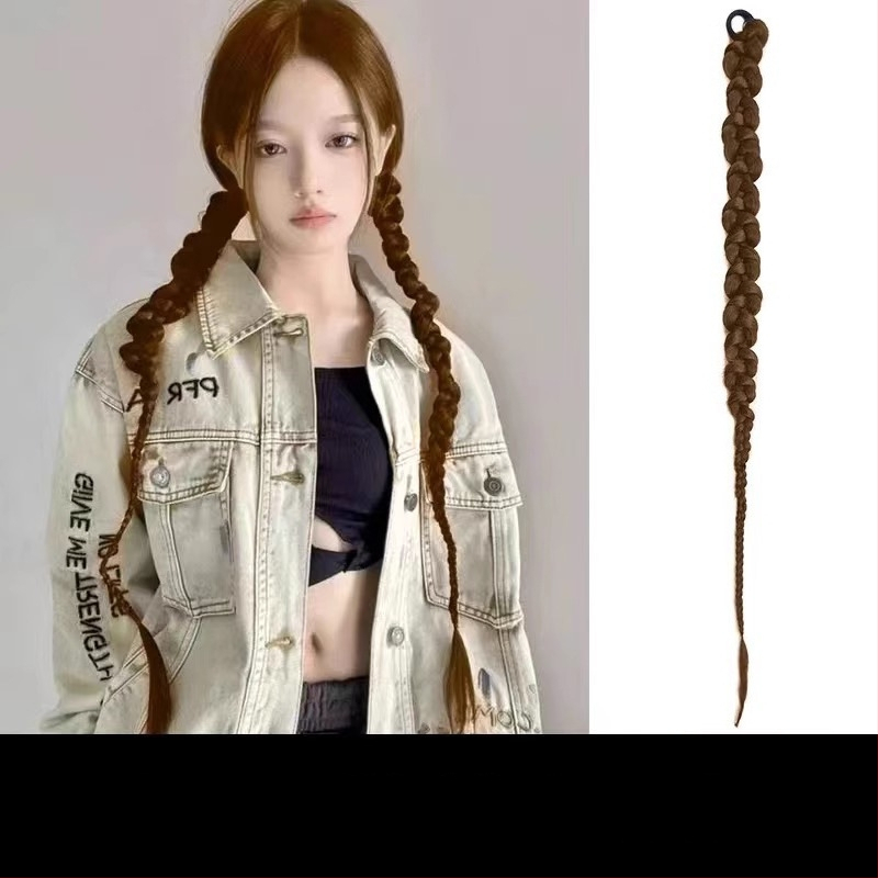 Parochňa s copom a vrkočmi, v štýle klasickej čínskej cheongsam, ručne tkaná, vysokoteplotné vlákno, model 0623