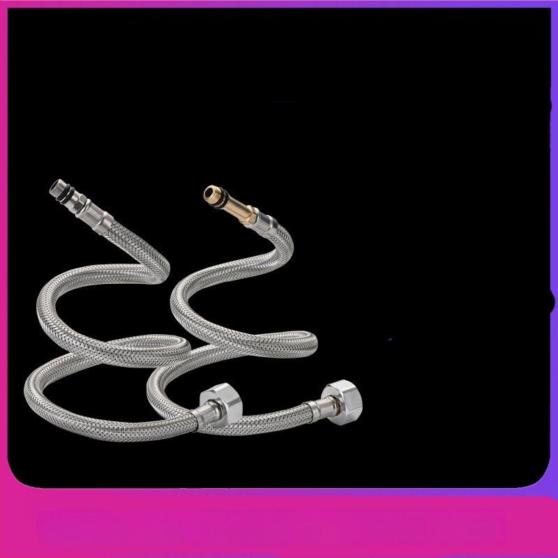 304 nerezový opletený hadicový spoj pre drezový kohútik, prívod horúcej a studenej vody, tlak 0.8-1.2 MPa, teplota 0-90°C, spojenie s maticou