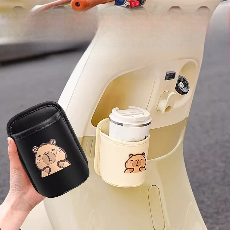 Кожен държач за чаша с клип за електрически скутер, без обработка