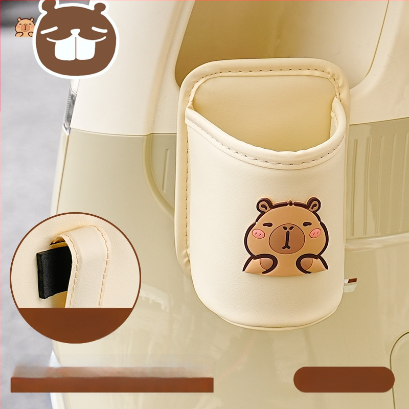 Кожен държач за чаша с клип за електрически скутер, без обработка