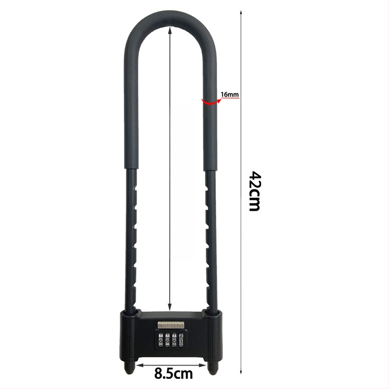 U-tvarový zámok s heslom na sklenené dvere a elektrické bicykle, celokovový mechanický bezpečnostný zámok, značka Liren, model U-lock, hrúbka tyče 16 mm