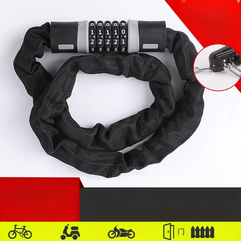 Cyklistický zámok s heslom, prenosný mini reťazový zámok proti krádeži, minimalistický dizajn