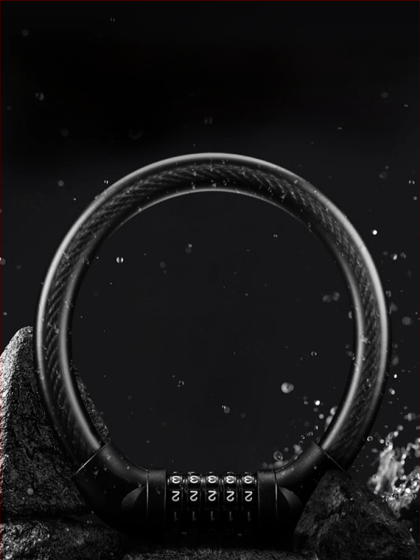 Tosuod dviračio spyna su 5 skaitmenų slaptažodžiu, metalinė žiedinė spyna, nešiojama