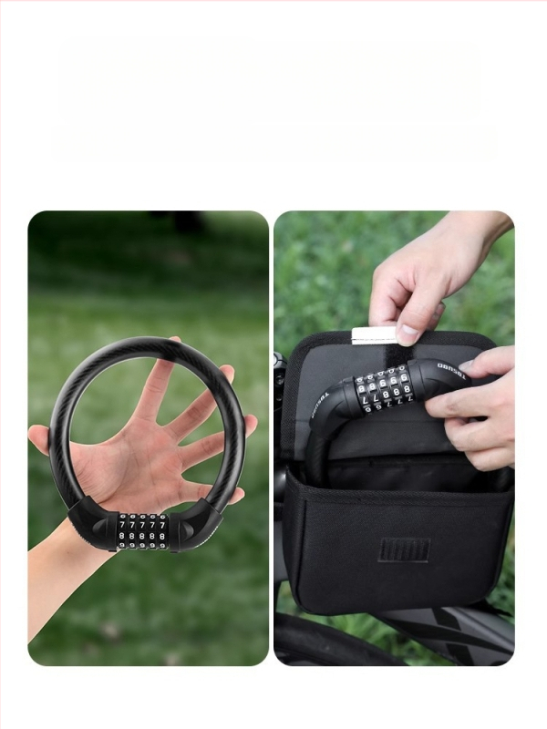 Tosuod dviračio spyna su 5 skaitmenų slaptažodžiu, metalinė žiedinė spyna, nešiojama