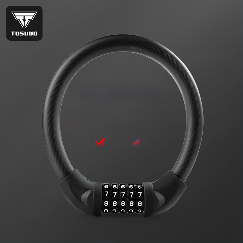 Tosuod dviračio spyna su 5 skaitmenų slaptažodžiu, metalinė žiedinė spyna, nešiojama