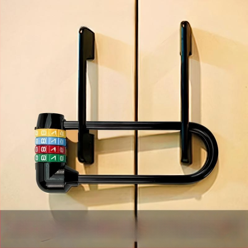 Dlhá U-štýlová zámka s kódom pre bicykle a skrinky, model 206 Long Beam Series, materiál: nerezová oceľ a kovová zliatina, hmotnosť 250 g