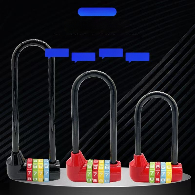 Dlhá U-štýlová zámka s kódom pre bicykle a skrinky, model 206 Long Beam Series, materiál: nerezová oceľ a kovová zliatina, hmotnosť 250 g