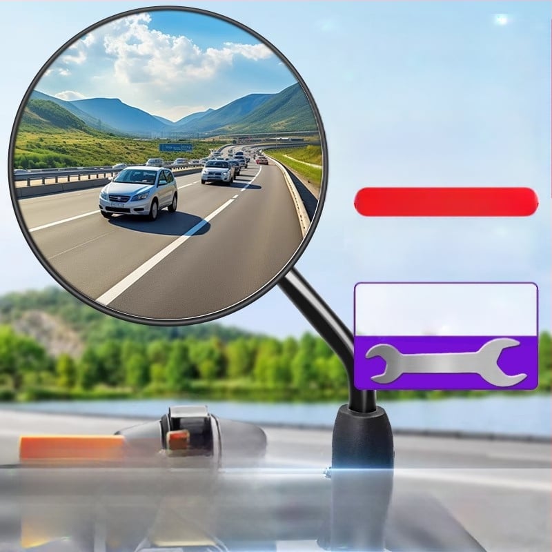 Zadné zrkadlo pre elektrické bicykle a trojkolesové vozidlá, kruhové, pripevnenie s pravým závitom, vysoká odolnosť proti otrasom | Model YJ-B721, Značka YiJu