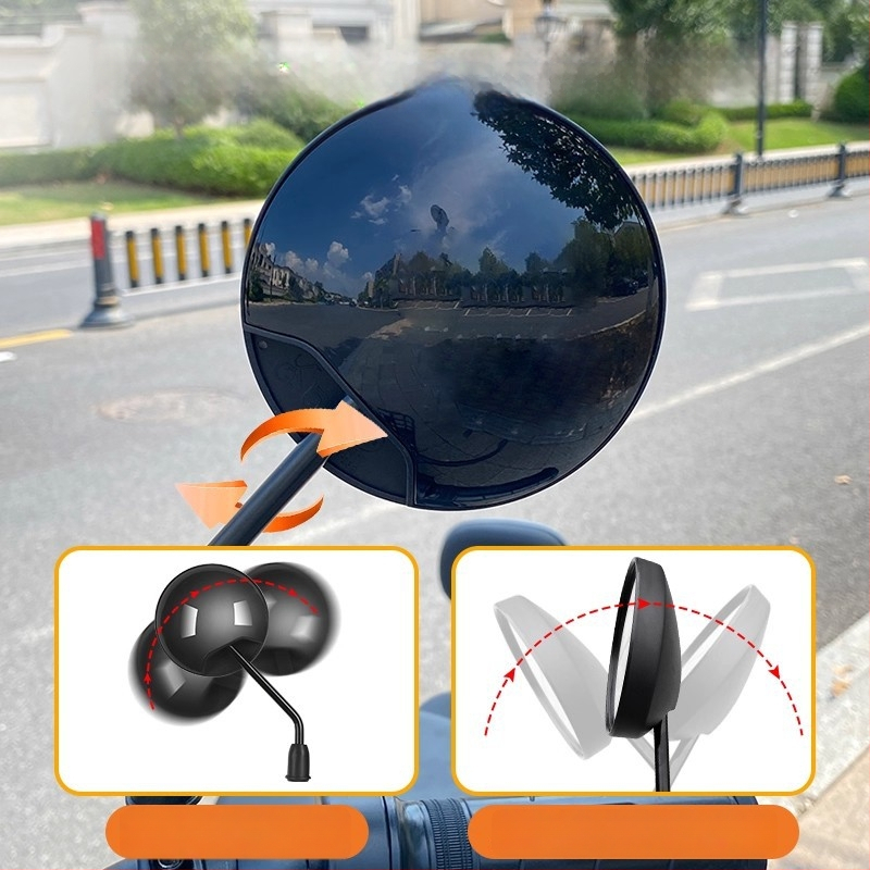 Zadné zrkadlo pre elektrické bicykle a trojkolesové vozidlá, kruhové, pripevnenie s pravým závitom, vysoká odolnosť proti otrasom | Model YJ-B721, Značka YiJu