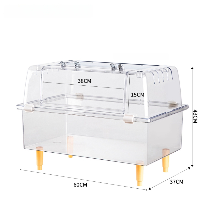 Klietka pre škrečka – priehľadná, luxusná, obdĺžniková plastová klietka s moderným štýlom (Materiál: plast; Tvar: obdĺžnikový; Štýl: moderný; Určené pre: škrečka; Ľahko sa čistí)