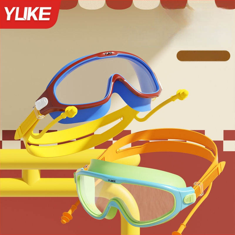 Детски плувни очила с антизамъгляване, водоустойчиви, HD лещи от поликарбонат, с голяма рамка