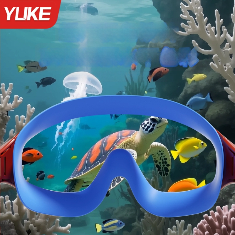 Детски плувни очила с антизамъгляване, водоустойчиви, HD лещи от поликарбонат, с голяма рамка