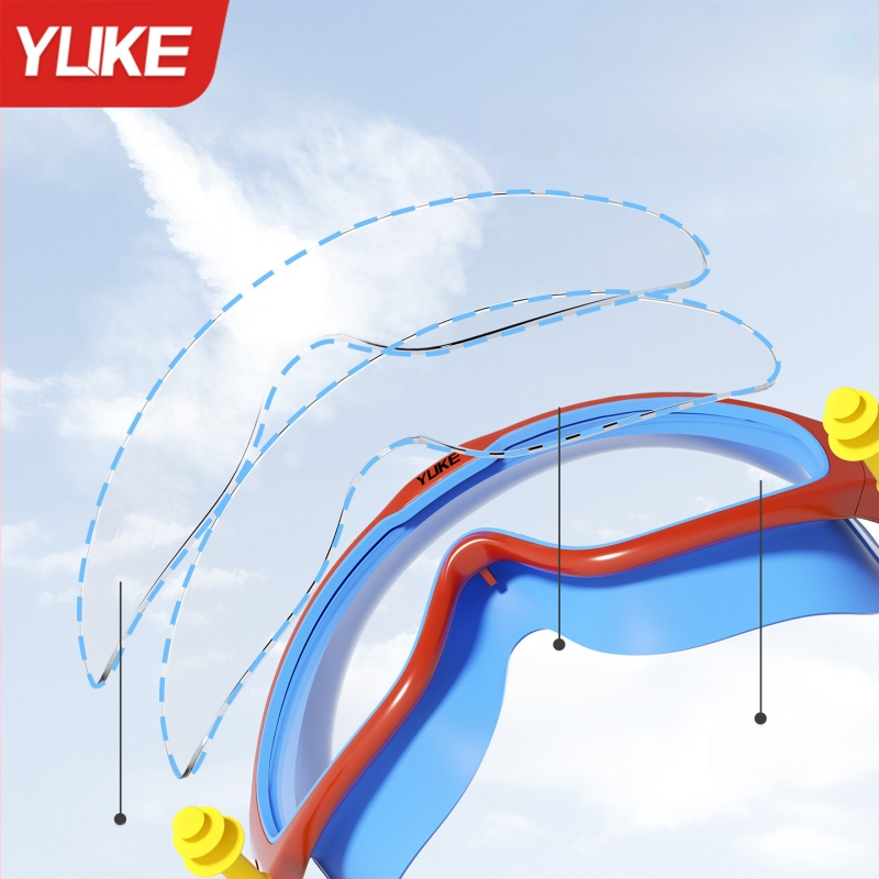 Детски плувни очила с антизамъгляване, водоустойчиви, HD лещи от поликарбонат, с голяма рамка