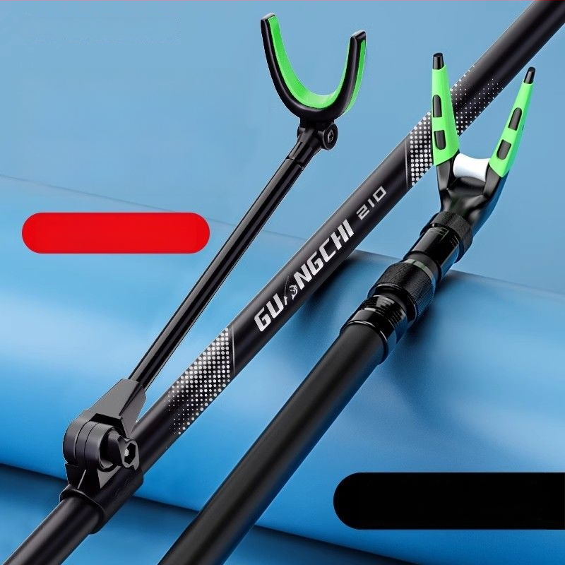 Teleskopická karbónová tyč pre sieť na rybolov s rozšíriteľnou oporou a zadným vešiakom