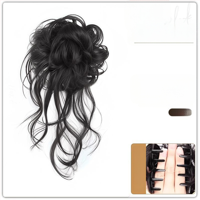 Parochňa s copom, hodvábny účes, s klipom Dragon Whiskers, ručne vyrobená, vlasy z tepelne odolného drôtu, bez farbenia a trvalej úpravy